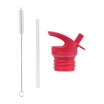 Lid, straw & brush set - happy cherries 